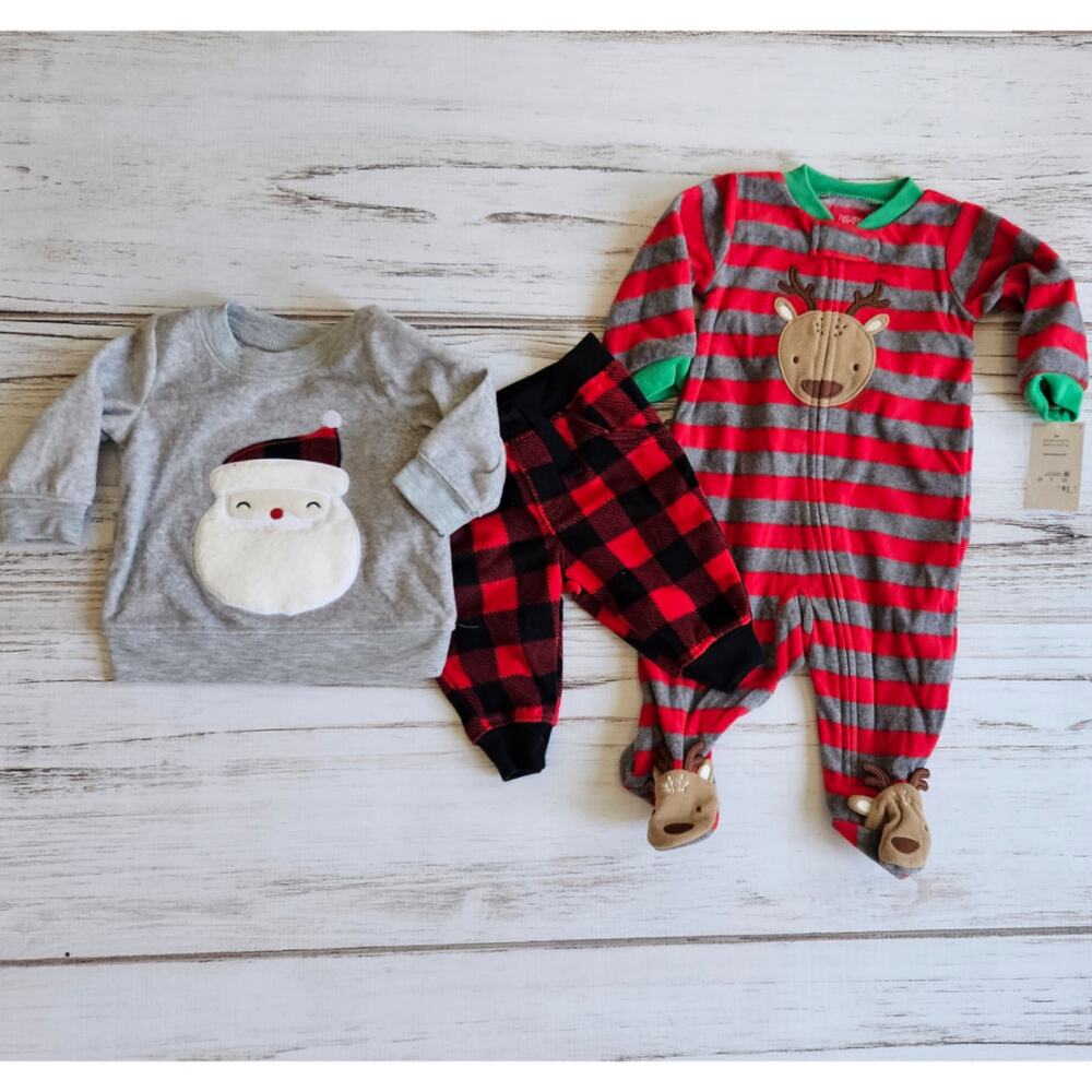 Carter's Santa First Christmas Bundle sz 3M New